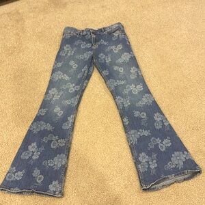 A&F flower print flare jeans